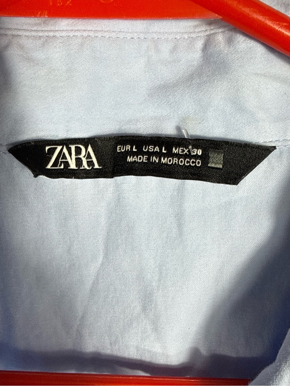 ZARA L Light Wash Chambray Oversized Button Down Shirt Dress Midi Blue Tie Back - Picture 2 of 11